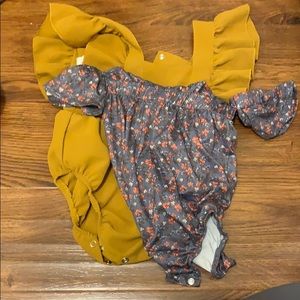 Little Girl Romper and Off the shoulder top.